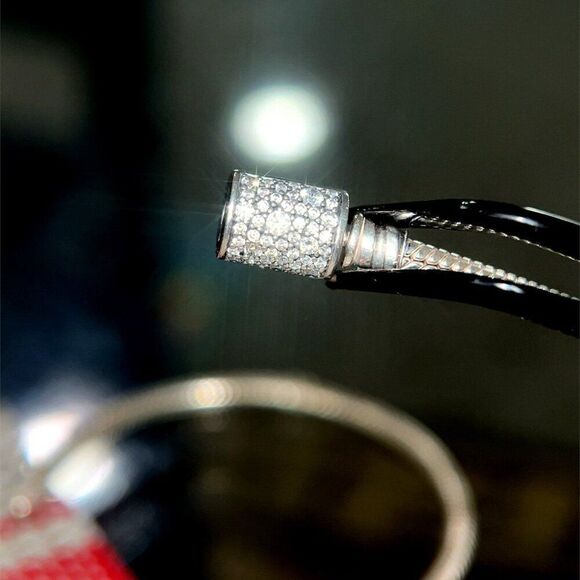 Pandora Pave Cz Barrel Clasp Bracelet/Necklace - Picture 4 of 7